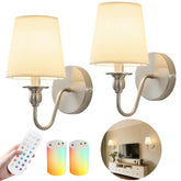 Nuanshued battery-operated wall sconce pair creates flexible lighting for any wall.