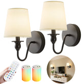 Nuanshued battery wall sconce set 2 assembly shows wiring-free setup.