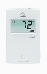 Nuheat Element thermostat backlit display offers clear temperature readings for easy adjustments.