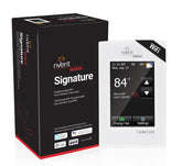 Nuheat Signature touchscreen thermostat mounted on wall for easy under-tile heating control.