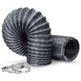 Nui-Rui dryer vent hose close-up showing 4-inch nylon fabric for flexible installation.