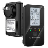 NULETO 4-in-1 detector front view with live CO and gas readings for home safety