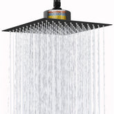 Nuodan 12 inch square rain shower head provides wide rainfall and spa-like comfort