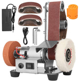 NuoDunco mini belt sander front view for precise control in DIY projects.