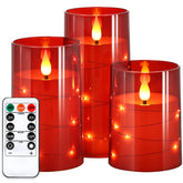 NURADA flickering flameless candles with star string lights create a romantic wedding ambiance.