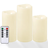 NURADA large waterproof outdoor candle, 6-inch ivory, ideal for patio ambiance.
