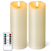 NURADA outdoor flameless candle 8in ivory glow adds safe patio ambiance
