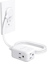 NUTICT 6FT flat extension cord with left-angle plug saves space behind furniture