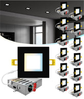NUWATT 12-pack 4in square ultra-thin LED panel for seamless ceiling integration.