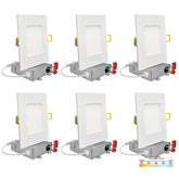 NUWATT 4in square wafer downlight in install-ready profile for modern kitchens
