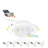 NUWATT 6-inch gimbal LED recessed light with angle adjustment for precise lighting.