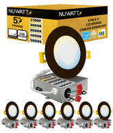 NUWATT six-pack 4-inch bronze downlight on ceiling, compact and versatile.
