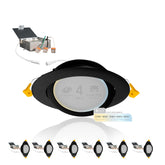 NUWATT black 4-inch gimbal LED, front view, versatile ceiling lighting for any room
