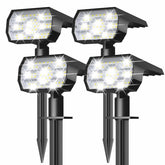 NYMPHY outdoor solar lights along a garden path illuminate walkways with an energy-saving glow.