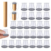 OASMU chair leg protectors fitted on round feet protect hardwood floors from scratches.