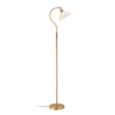 O'Bright Heritage floor lamp with curved arm for focused reading light.
