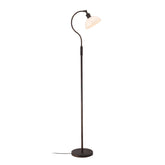 O’Bright Heritage floor lamp with curved arm provides focused reading light in living rooms.