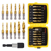 OCR titanium drill tap set SAE sizes for precise threading.