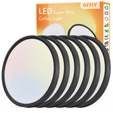OFFIY 6PK 12in LED flush mount light delivers even brightness for living spaces.