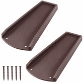 Ogutter splash block side view, sturdy brown guard protecting foundation from splash