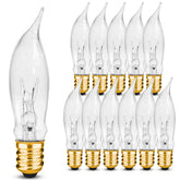 OHLECTRIC CA5 flame-tip clear bulb enhances chandeliers with decorative, elegant glow