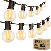 OHLUX outdoor string lights 55ft illuminate patios with a warm glow