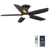 Ohniyou 46-inch ceiling fan front view with flush mount for space-saving design.