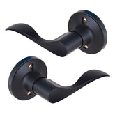 Ohuhu dummy door handles closeup, satin black finish, durable zinc alloy hardware.