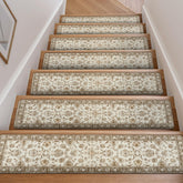 OJIA Vintage stair treads non-slip backing on wood stairs for safer steps