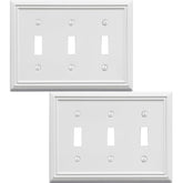 OKAWYC Adler metal wall plate white 3-gang durable for modern interiors