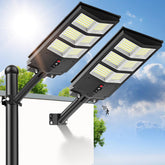 OKPRO 4000W pole-mounted solar street light with wide 220-degree illumination for perimeter safety