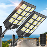 OKPRO solar lights outdoor with wide-angle LED-bead array for broad area lighting.