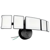 Olafus 130W outdoor flood light front view showing bright yard illumination.