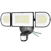 Olafus 180W motion sensor outdoor light, front view, with bright security illumination.