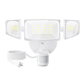 Olafus 50W motion sensor outdoor light front view with broad 5000LM illumination for garage