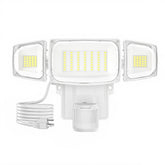 Olafus 70W motion sensor outdoor light wall-mount brightens entryways at night.