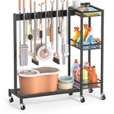 Olakee broom holder with mop organizer keeps tools accessible and tidy