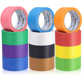 Oleitodh rainbow masking tape in a 12-roll color set for bright crafts and labeling.
