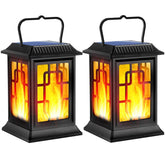 Ollivage solar lantern dancing flame for outdoor ambience and easy hanging.