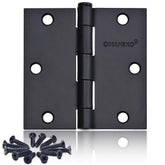 OMANSKO 18-pack black door hinges front view with square corners for interior doors