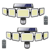 omibee 4000LM outdoor solar lights with five heads for broad coverage.