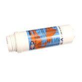 The Omnipure Q5486 carbon filter close-up demonstrates scale reduction capability.