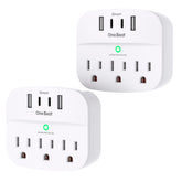 One Beat 2-pack multi-outlet with USB for safe, simultaneous charging.