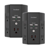 One Beat 2-Pack multi-plug outlet front view showing space between ports for easy access
