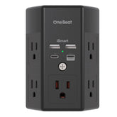 One Beat 9-in-1 outlet with 5 outlets and 4 USB ports for multiple-device charging.