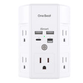 One Beat 3-sided design outlet provides extra space for large adapters