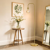 Oneach 63.75 inch industrial floor lamp with antique brass finish brightens living spaces.