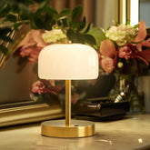 Oneach 9-inch cordless lamp in gold top view for elegant bedroom ambience