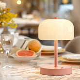 Oneach portable cordless table lamp with opal glass shade for soft, diffuse light