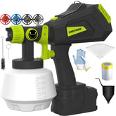 Onefinsh cordless paint sprayer ready for Ryobi 18V battery use, portable for tight spaces